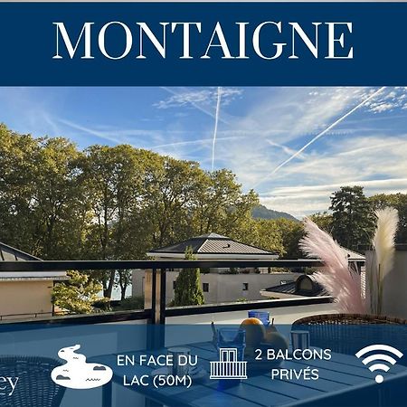 Homey Montaigne - New - A 1 Min A Pied Du Lac D'Annecy - 2 Balcons Prives - Appartement Avec 2 Chambres - Stationnement Gratuit Toute L'Annee Sauf En Ete - Juin A Aout מראה חיצוני תמונה