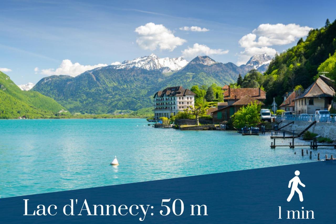 Homey Montaigne - New - A 1 Min A Pied Du Lac D'Annecy - 2 Balcons Prives - Appartement Avec 2 Chambres - Stationnement Gratuit Toute L'Annee Sauf En Ete - Juin A Aout מראה חיצוני תמונה