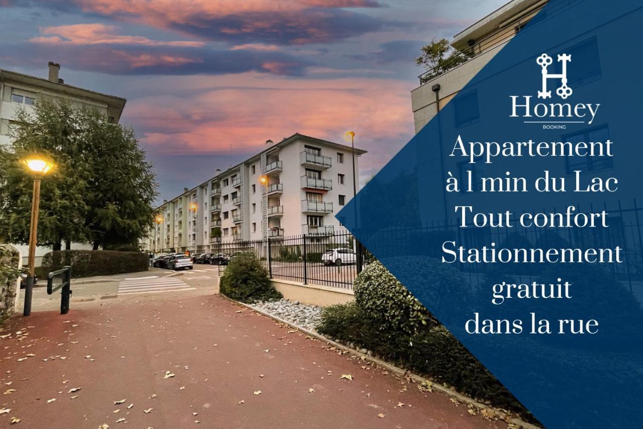 Homey Montaigne - New - A 1 Min A Pied Du Lac D'Annecy - 2 Balcons Prives - Appartement Avec 2 Chambres - Stationnement Gratuit Toute L'Annee Sauf En Ete - Juin A Aout מראה חיצוני תמונה