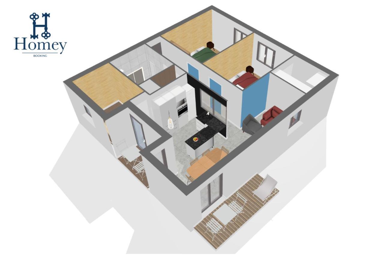 Homey Montaigne - New - A 1 Min A Pied Du Lac D'Annecy - 2 Balcons Prives - Appartement Avec 2 Chambres - Stationnement Gratuit Toute L'Annee Sauf En Ete - Juin A Aout מראה חיצוני תמונה
